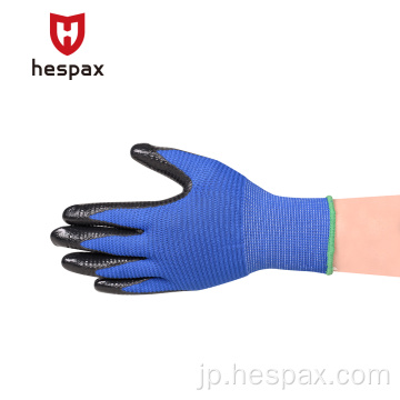 Hespax Industrial Rugged Wear保護ニトリルワークグローブ